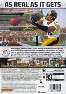 Madden NFL 06 (USA) box cover back